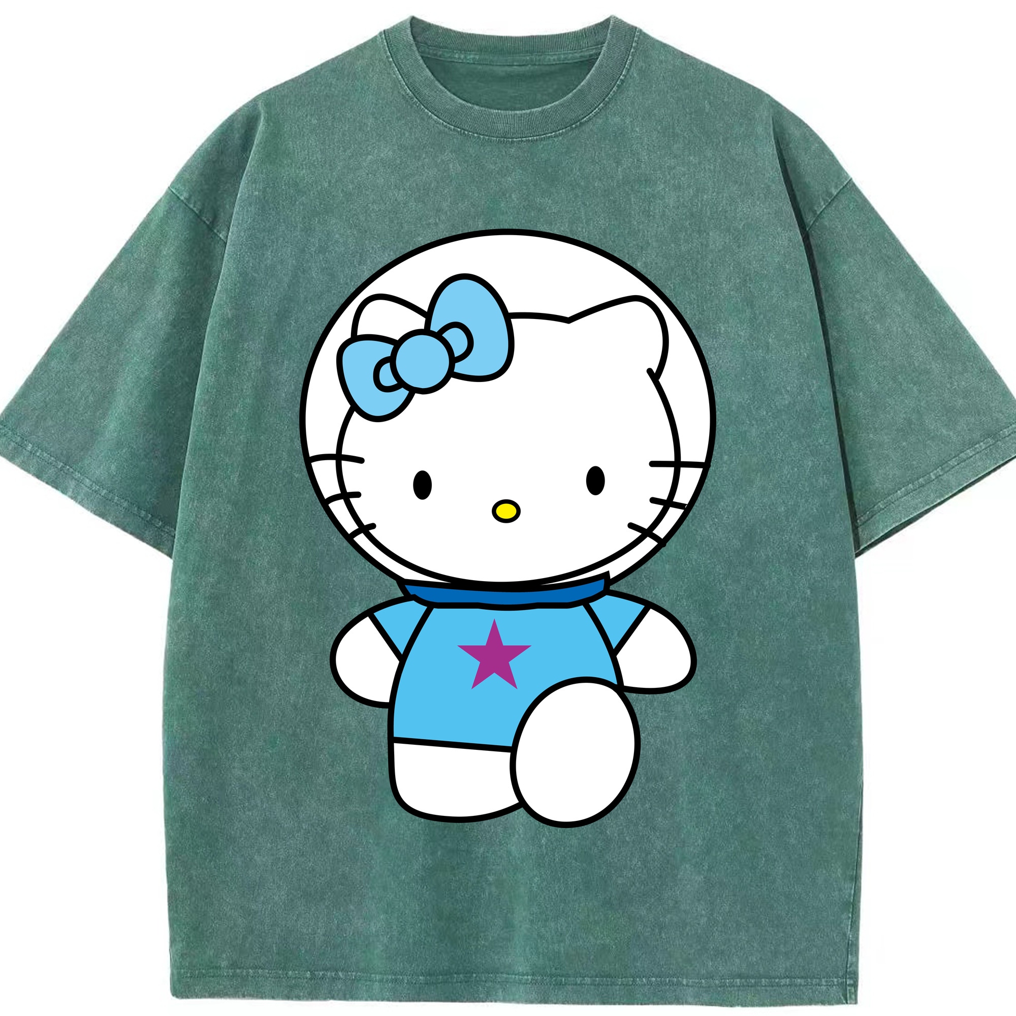 （画像用） Hello Kitty ハローキティ 綿100% ヴィンテージ風 半袖Tシャツ（フロントプリント）
